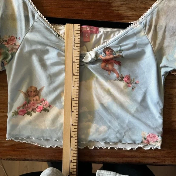 Sugar Thrillz Heavenly Angel Blue Crop Top - Picture 9 of 10